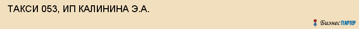 ТАКСИ 053, ИП КАЛИНИНА Э.А., Воронеж